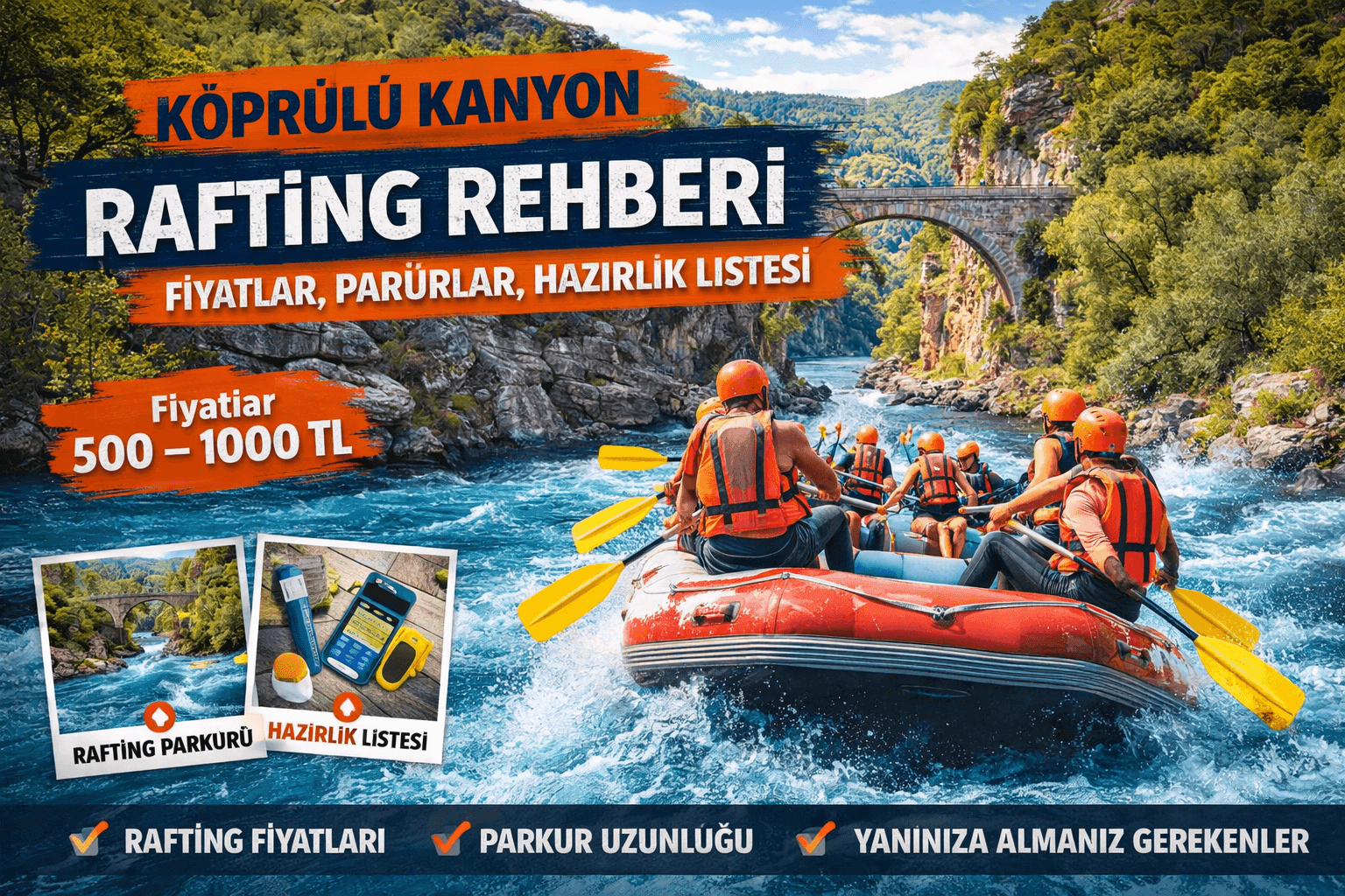 Köprülü Kanyon Rafting Rehberi: Fiyatlar, Parkurlar, Hazırlık Listesi