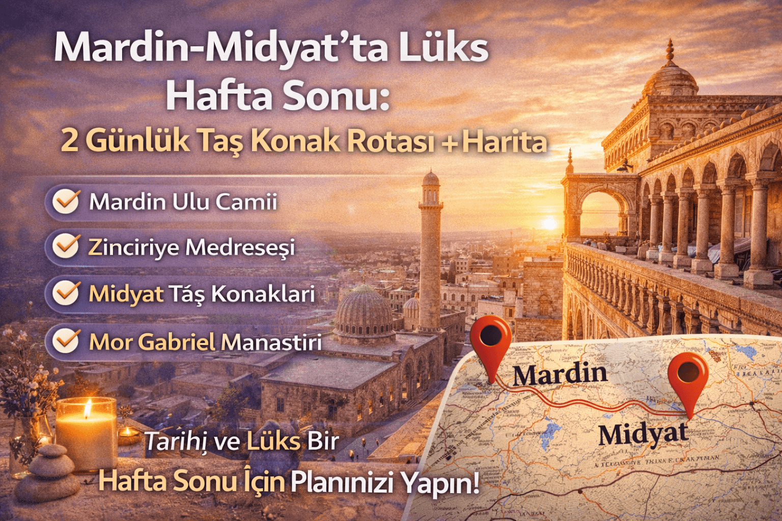 Mardin-Midyat’ta Lüks Hafta Sonu: 2 Günlük Taş Konak Rotası