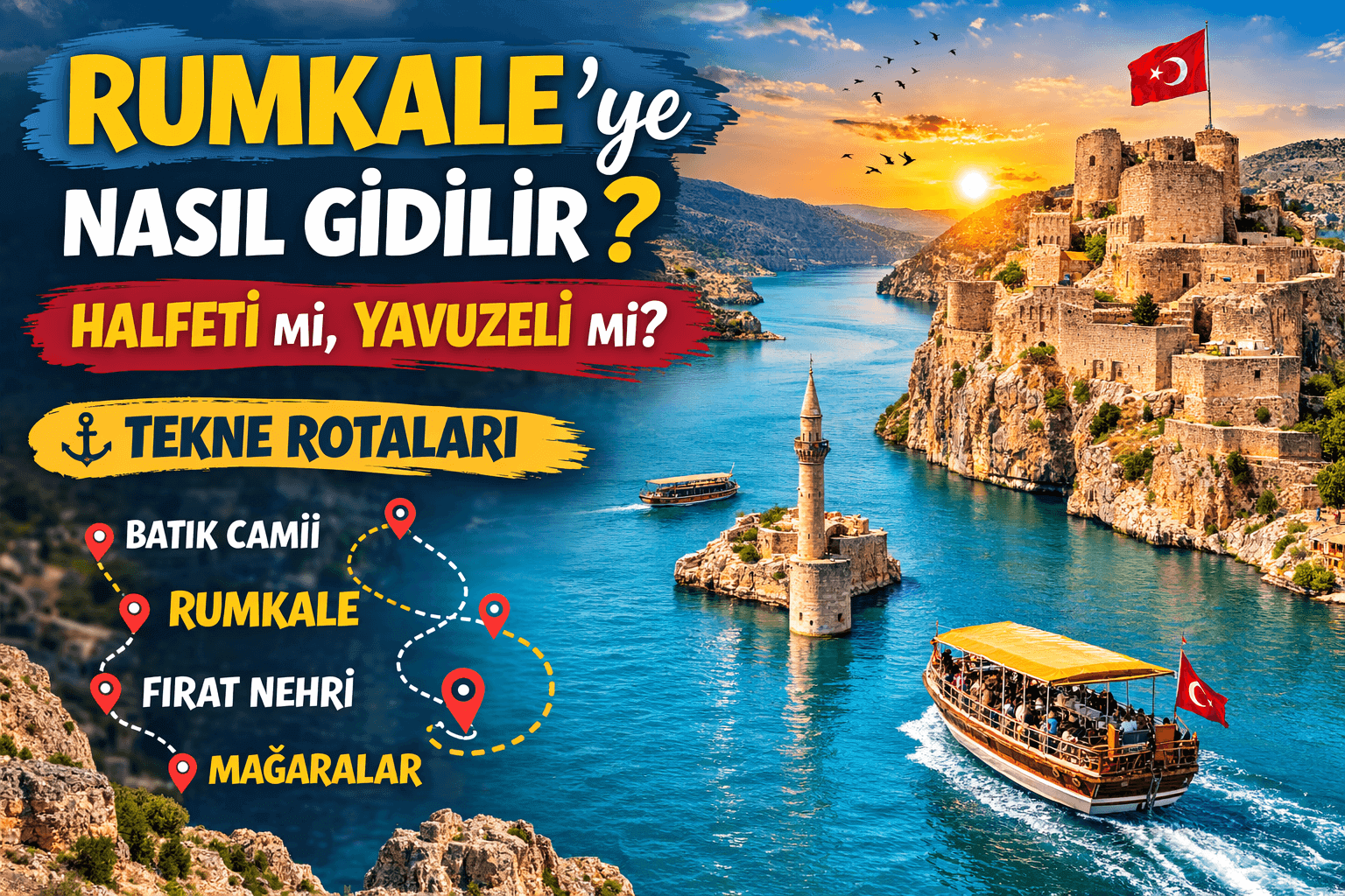 Rumkale’ye Nasıl Gidilir? Halfeti mi Yavuzeli mi? Tekne Rotaları