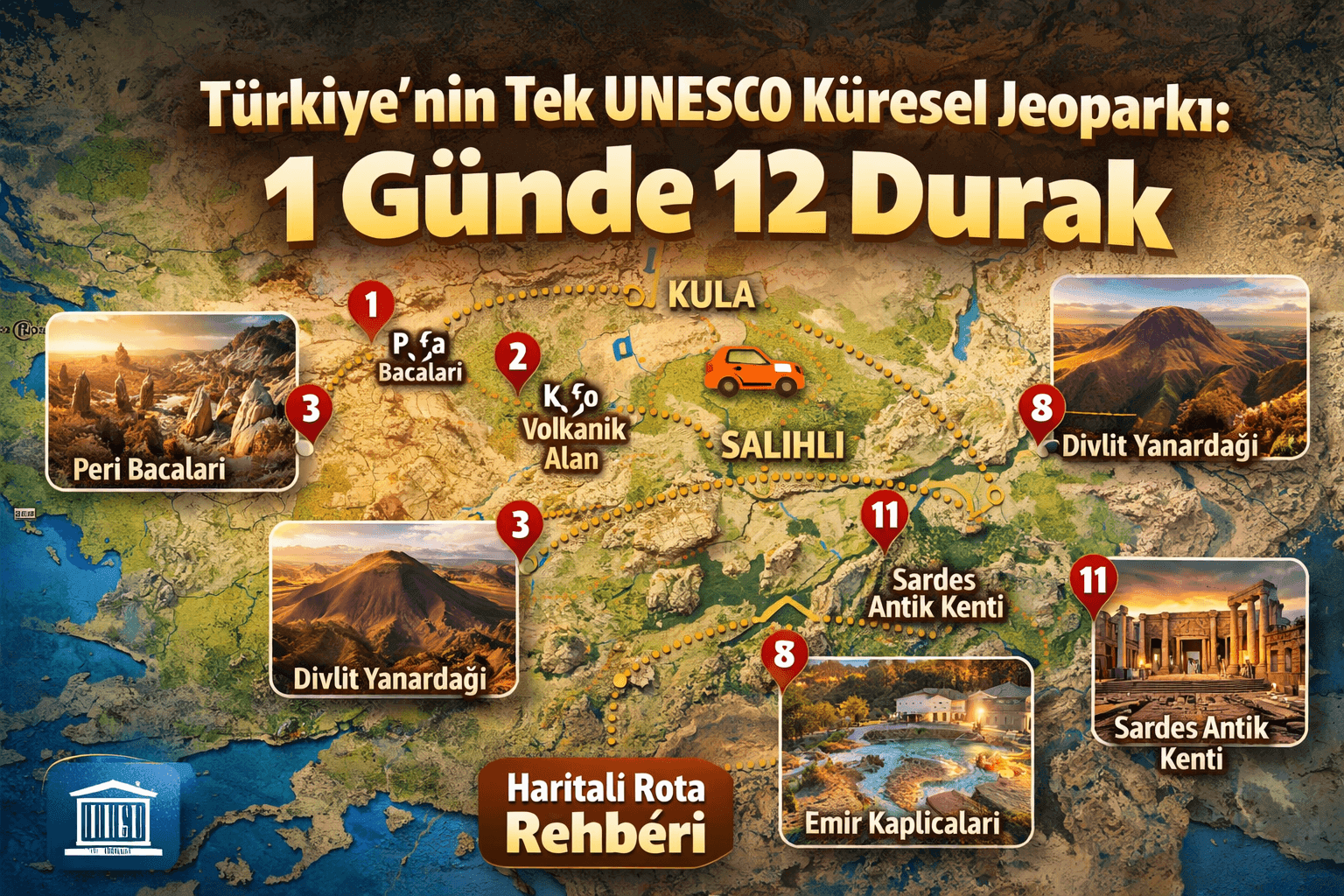 Kula-Salihli Jeopark Rehberi: Jeositler, Volkanik Rotalar ve Fotoğraf Saatleri